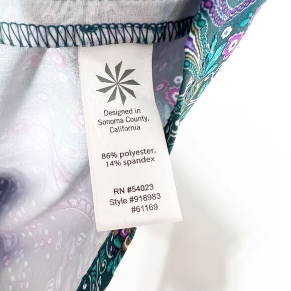 Athleta Dahlia Paisley Printed Athleisure Athletic Casual Shift Dress Size 2 - Picture 4 of 6